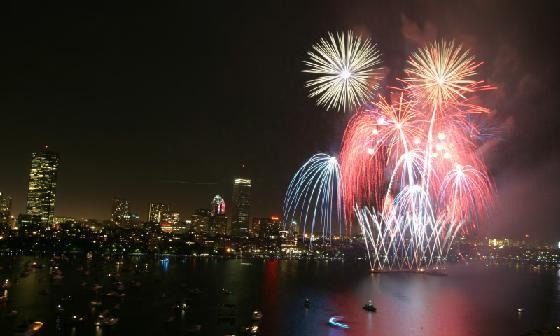 Fireworks on Charles River, Boston, 2009